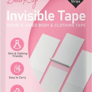 50-Strips Double-Sided Tape for Fashion, Tape for Clothes, BearKig Fabric Tape for Women Clothing and Body, All Day Strength Tape Adhesive, Invisible and Clear Tape for Sensitive Skins