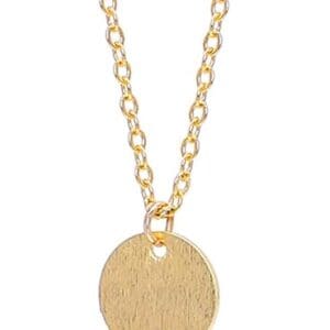 PERNNLA PEARL Long Disc Pendant Necklace for Women 18K Gold Plated Sweater Chain Fashion Jewelry